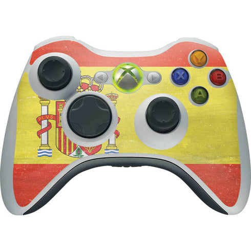 Spain Flag Distressed Xbox 360 Wireless Controller Skin